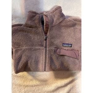 Patagonia Re-Tool Jacket Women's SZ M Cream Full-Zip Fleece Yoke Polyester
